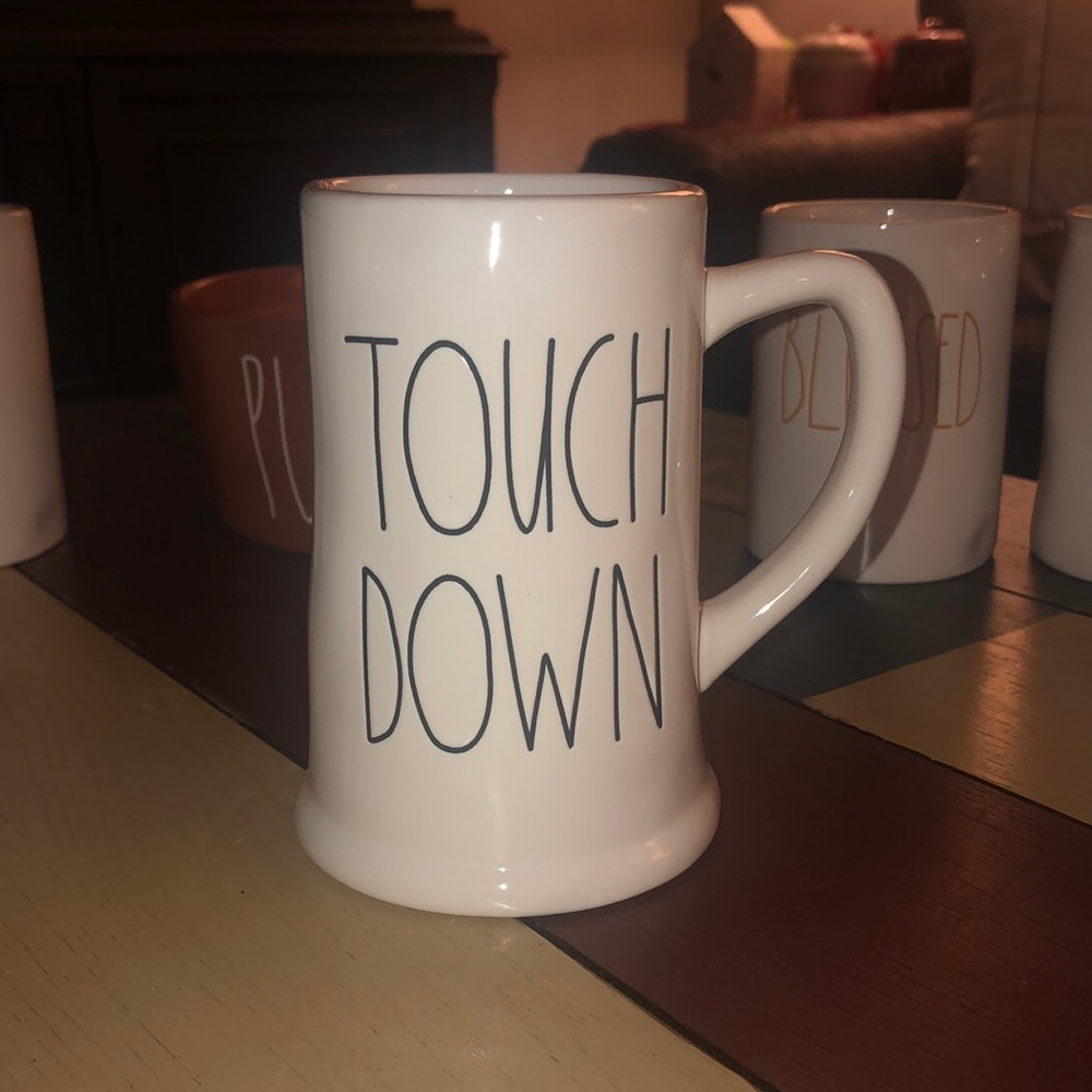 Rae Dunn TOUCHDOWN Beer Stein White